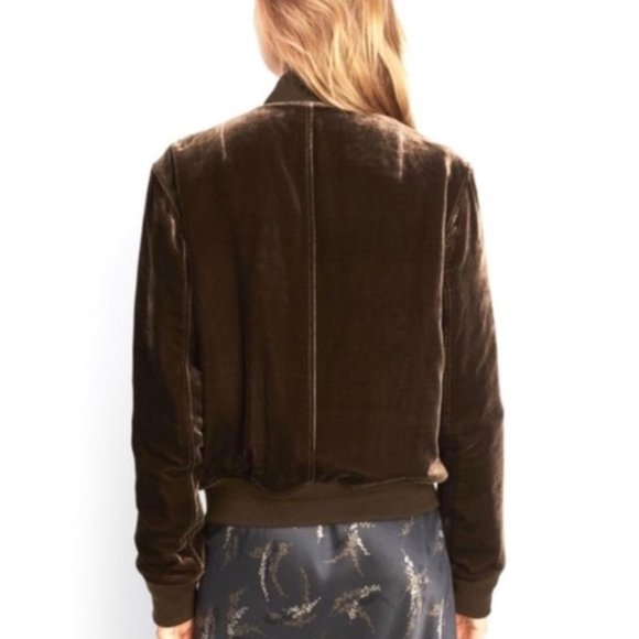 Vince brown velvet bomber jacker NWT - Picture 4 of 5